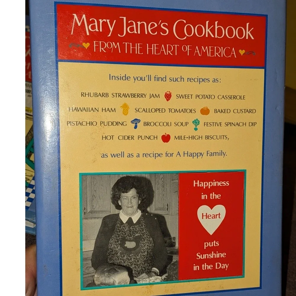 Mary Jane's Cookbook From the Heart America 1993 Mary Jane‎ Remole Hardcover VTG